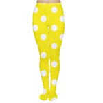 Polka Dots - White on Canary Yellow Women s Tights