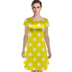 Polka Dots - White on Canary Yellow Cap Sleeve Nightdress