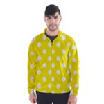 Polka Dots - White on Canary Yellow Wind Breaker (Men)