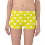 Polka Dots - White on Canary Yellow Boyleg Bikini Bottoms