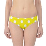 Polka Dots - White on Canary Yellow Hipster Bikini Bottoms