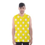 Polka Dots - White on Canary Yellow Men s Basketball Tank Top