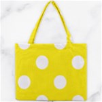 Polka Dots - White on Canary Yellow Mini Tote Bag