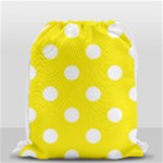 Polka Dots - White on Canary Yellow Drawstring Bag (Small)