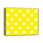 Polka Dots - White on Canary Yellow Deluxe Canvas 14  x 11  (Stretched)