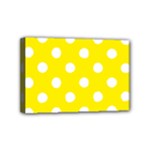 Polka Dots - White on Canary Yellow Mini Canvas 6  x 4  (Stretched)