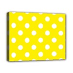 Polka Dots - White on Canary Yellow Canvas 10  x 8  (Stretched)