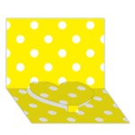 Polka Dots - White on Canary Yellow Heart Bottom 3D Greeting Card (7x5)