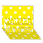 Polka Dots - White on Canary Yellow YOU ARE INVITED 3D Greeting Card (7x5)