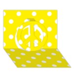 Polka Dots - White on Canary Yellow Peace Sign 3D Greeting Card (7x5)