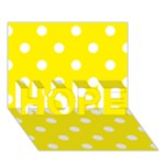 Polka Dots - White on Canary Yellow HOPE 3D Greeting Card (7x5)