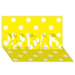 Polka Dots - White on Canary Yellow #1 DAD 3D Greeting Card (8x4)