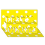 Polka Dots - White on Canary Yellow Best Wish 3D Greeting Card (8x4)