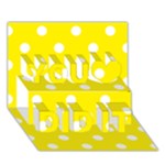 Polka Dots - White on Canary Yellow You Did It 3D Greeting Card (7x5)