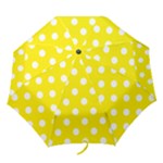 Polka Dots - White on Canary Yellow Folding Umbrella