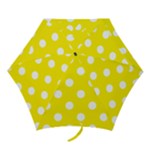 Polka Dots - White on Canary Yellow Mini Umbrella