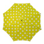 Polka Dots - White on Canary Yellow Golf Umbrella
