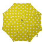 Polka Dots - White on Canary Yellow Hook Handle Umbrella (Medium)