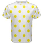 Polka Dots - Canary Yellow on White Men s Cotton Tee