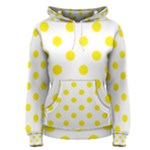 Polka Dots - Canary Yellow on White Women s Pullover Hoodie