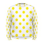 Polka Dots - Canary Yellow on White Men s Sweatshirt