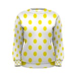 Polka Dots - Canary Yellow on White Women s Sweatshirt