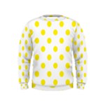 Polka Dots - Canary Yellow on White Kid s Sweatshirt