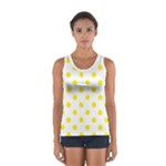 Polka Dots - Canary Yellow on White Women s Sport Tank Top