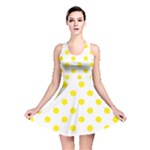 Polka Dots - Canary Yellow on White Reversible Skater Dress