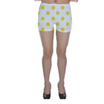 Polka Dots - Canary Yellow on White Skinny Shorts