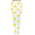 Polka Dots - Canary Yellow on White Women s Tights