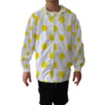 Polka Dots - Canary Yellow on White Hooded Wind Breaker (Kids)