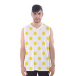 Polka Dots - Canary Yellow on White Men s Basketball Tank Top