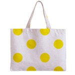 Polka Dots - Canary Yellow on White Zipper Mini Tote Bag