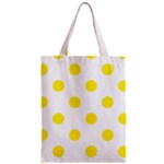 Polka Dots - Canary Yellow on White Zipper Classic Tote Bag