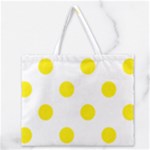 Polka Dots - Canary Yellow on White Zipper Large Tote Bag