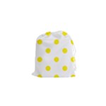 Polka Dots - Canary Yellow on White Drawstring Pouch (XS)
