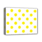 Polka Dots - Canary Yellow on White Deluxe Canvas 14  x 11  (Stretched)