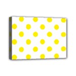 Polka Dots - Canary Yellow on White Mini Canvas 7  x 5  (Stretched)