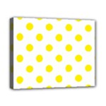 Polka Dots - Canary Yellow on White Canvas 10  x 8  (Stretched)