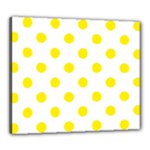 Polka Dots - Canary Yellow on White Canvas 24  x 20  (Stretched)