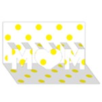 Polka Dots - Canary Yellow on White MOM 3D Greeting Card (8x4)