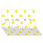 Polka Dots - Canary Yellow on White #1 DAD 3D Greeting Card (8x4)