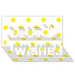 Polka Dots - Canary Yellow on White Best Wish 3D Greeting Card (8x4)