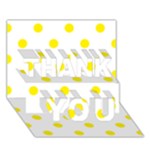 Polka Dots - Canary Yellow on White THANK YOU 3D Greeting Card (7x5)