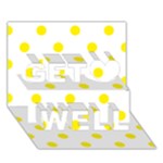 Polka Dots - Canary Yellow on White Get Well 3D Greeting Card (7x5)
