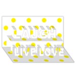 Polka Dots - Canary Yellow on White Laugh Live Love 3D Greeting Card (8x4)