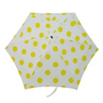 Polka Dots - Canary Yellow on White Mini Umbrella
