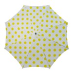 Polka Dots - Canary Yellow on White Golf Umbrella