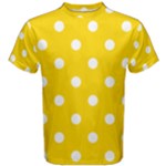 Polka Dots - White on Gold Yellow Men s Cotton Tee
